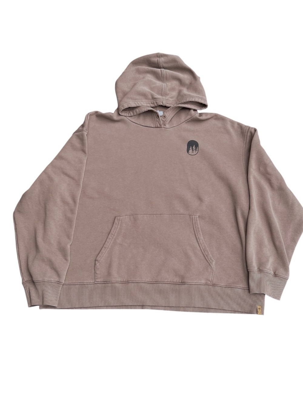 TenTree Taupe Cotton Blend Lodgepole Pine Graphic Pullover Hoodie (L)